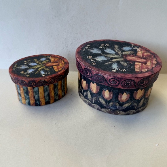 "Bob's Boxes" Decorative Small Floral Boxes "Primitive Tulips" Collection - Picture 4 of 12